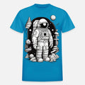 ASTRONAUT FLOATS AND SURROUNDED BY COSMIC WONDERS