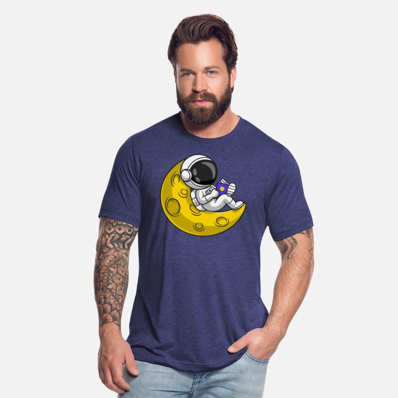 Astronaut Reading On Crescent Moon