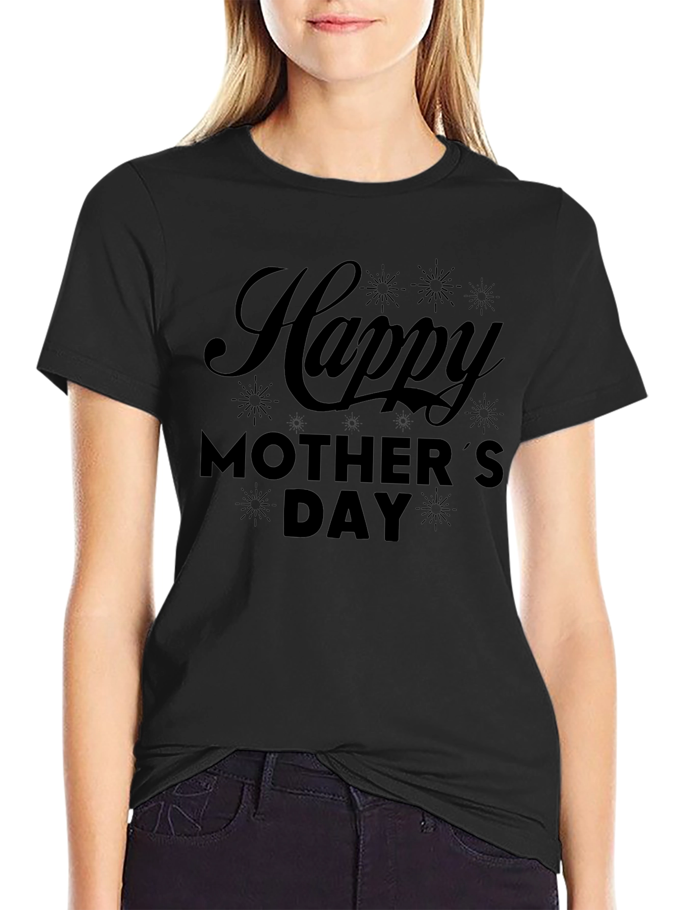 Happy Mothers Day Black T-Shirt
