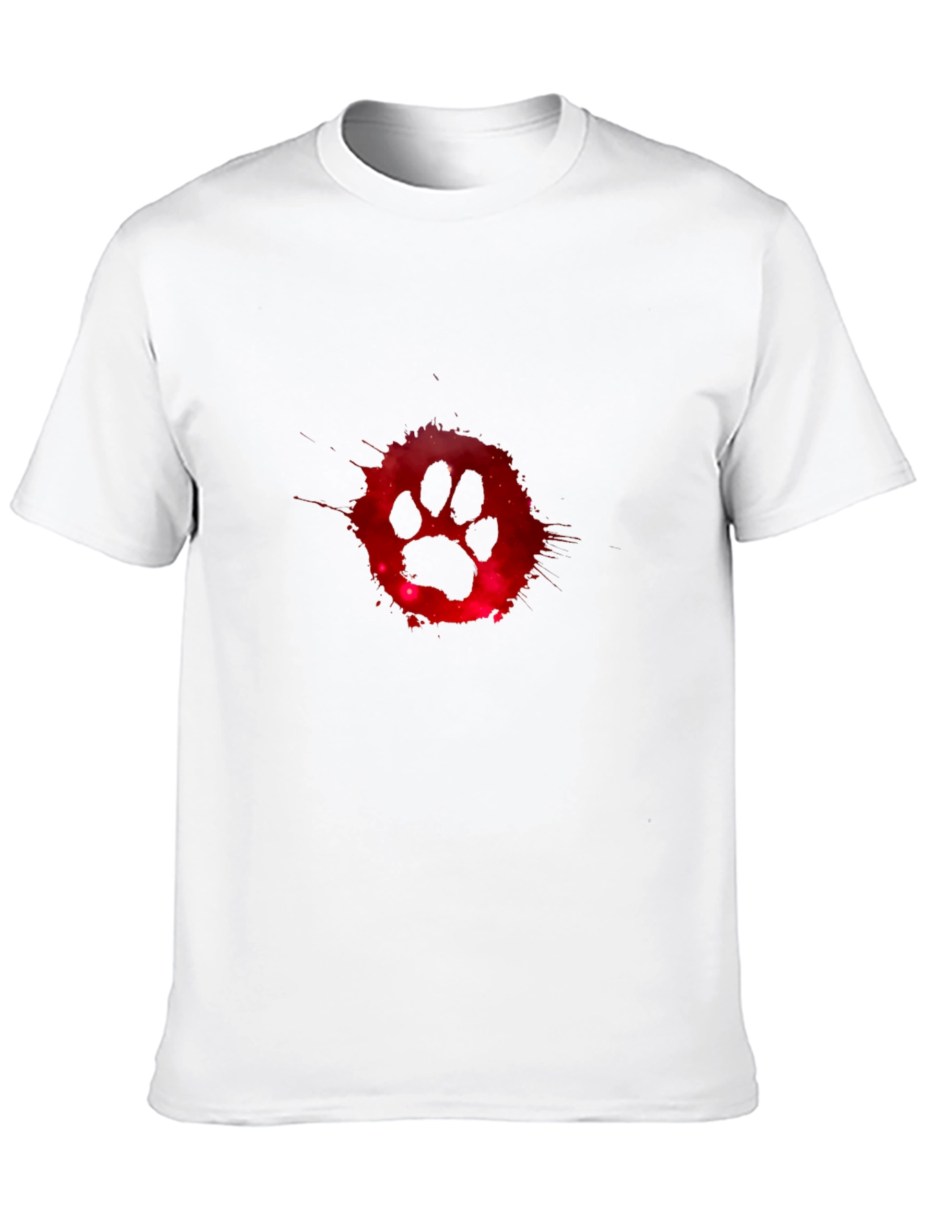 Cosmic Paw Print Graphic Tee - Black