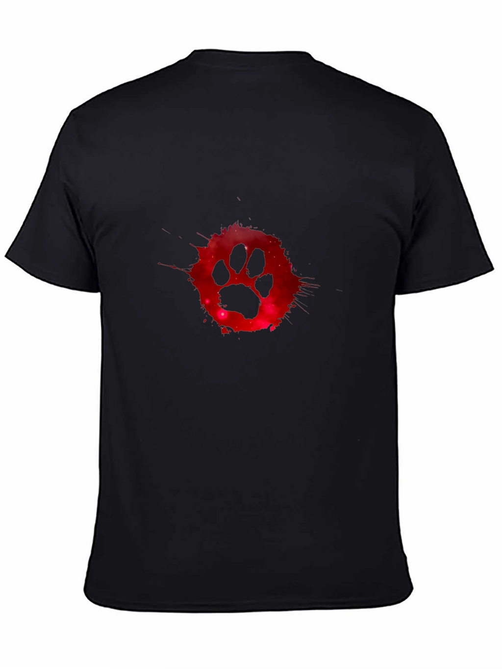 Cosmic Paw Print Graphic Tee - Black