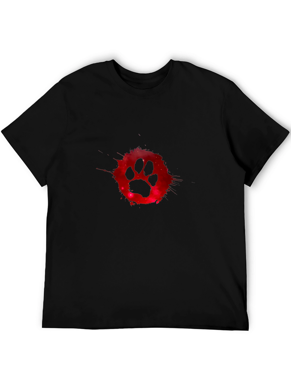 Cosmic Paw Print Graphic Tee - Black