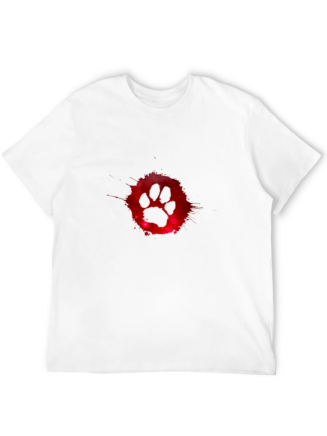 Cosmic Paw Print Graphic Tee - Black