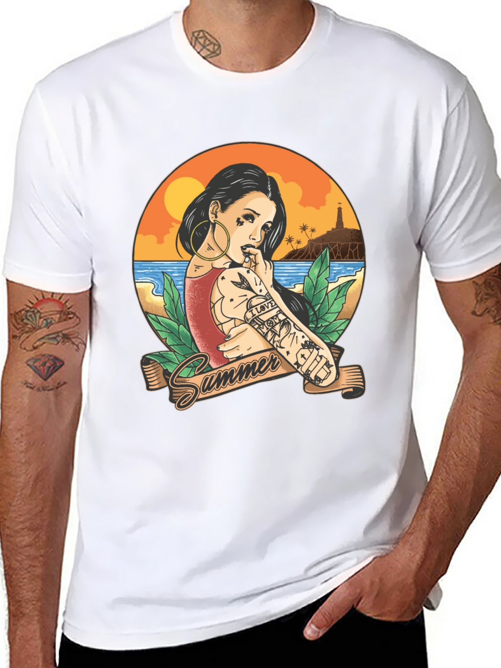 Summer Tattoo Graphic T-Shirt