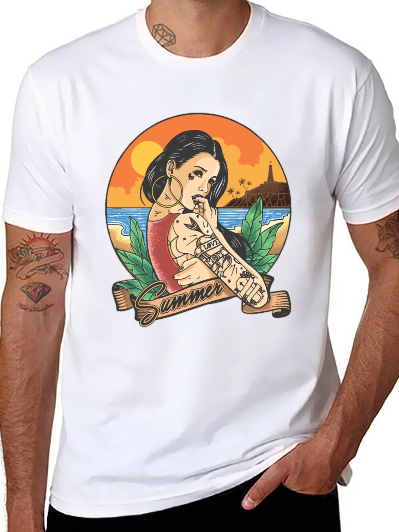 Summer Tattoo Graphic T-Shirt