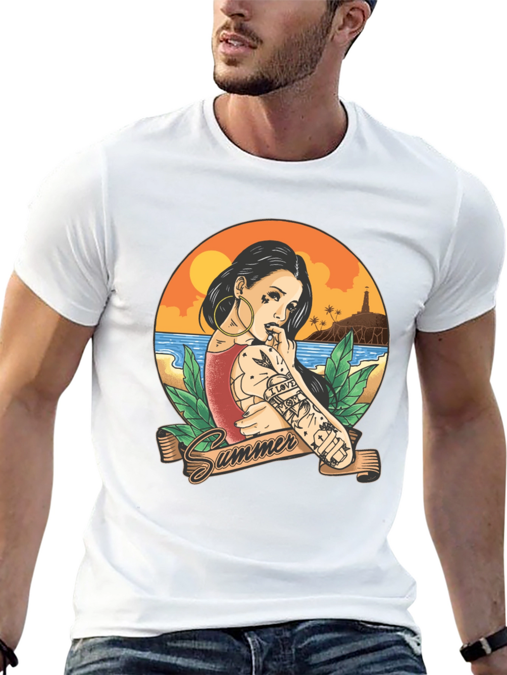 Summer Tattoo Graphic T-Shirt