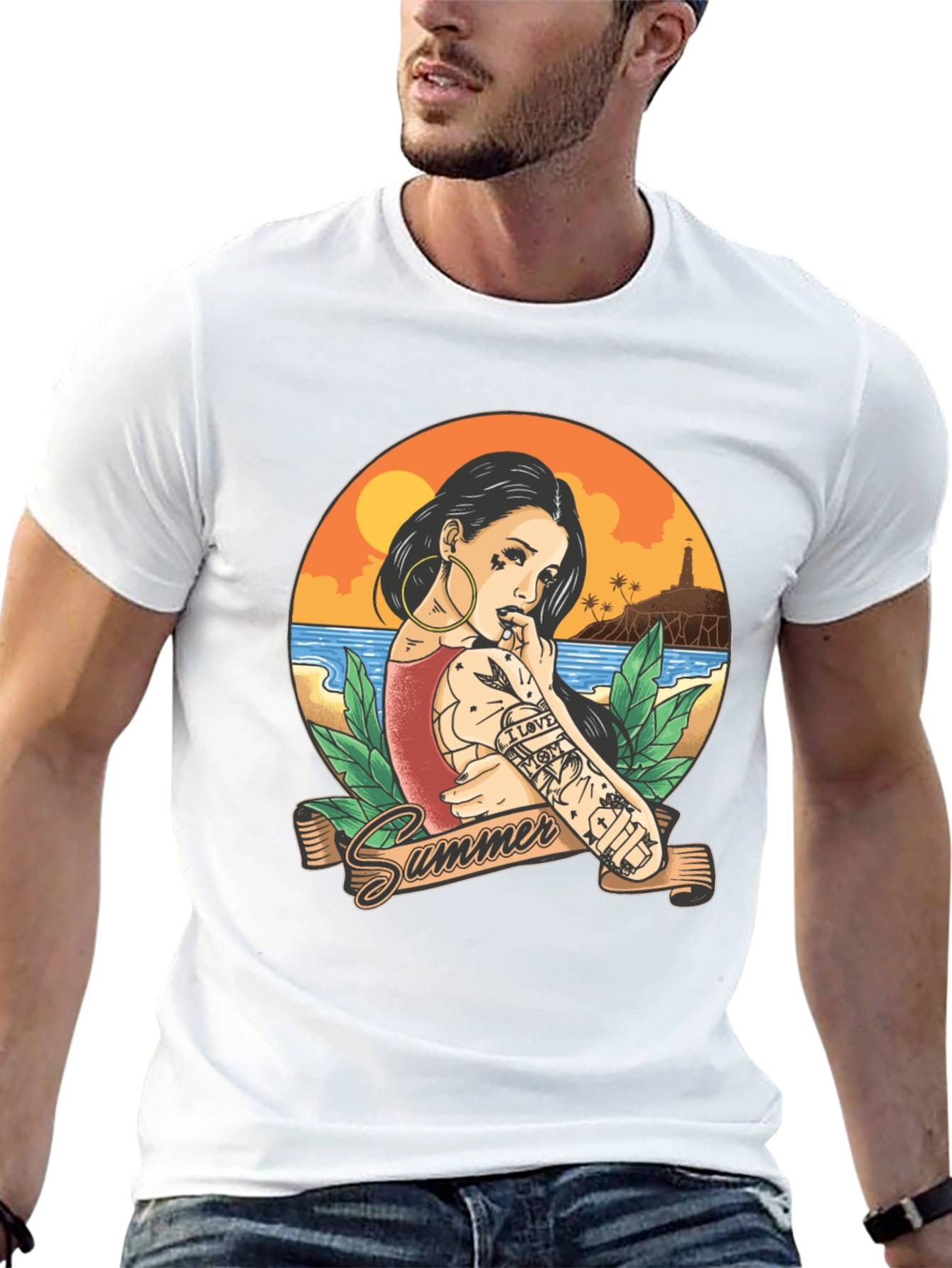 Summer Tattoo Graphic T-Shirt