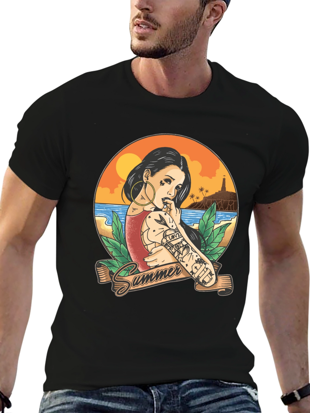 Summer Tattoo Graphic T-Shirt