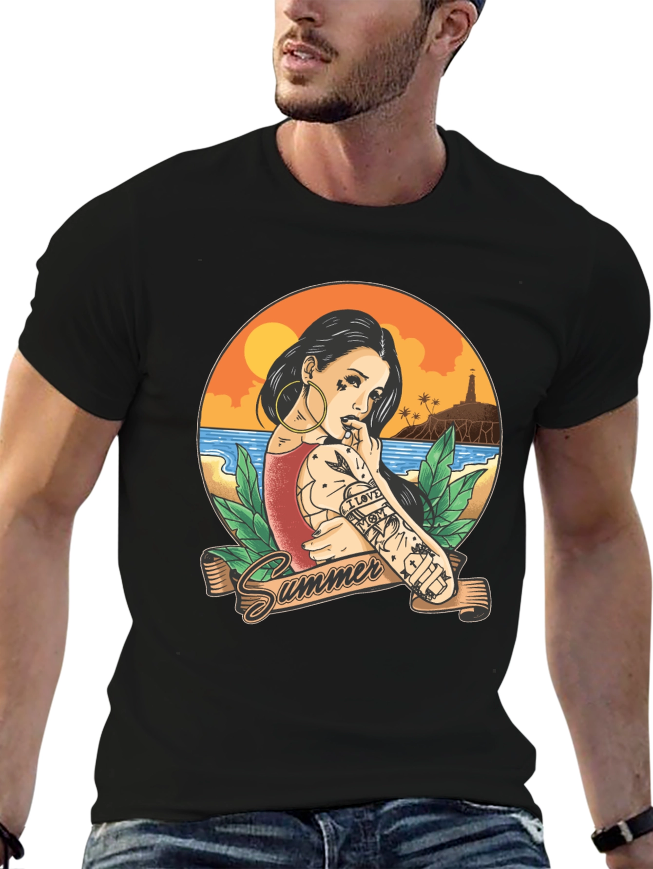 Summer Tattoo Graphic T-Shirt