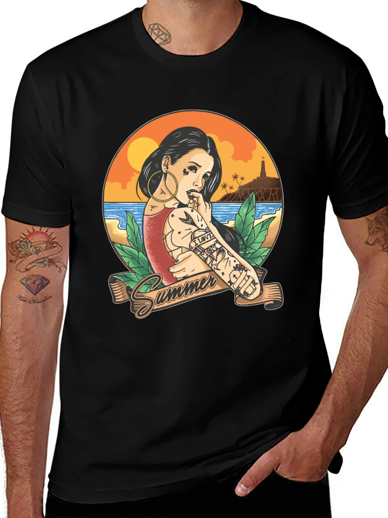 Summer Tattoo Graphic T-Shirt