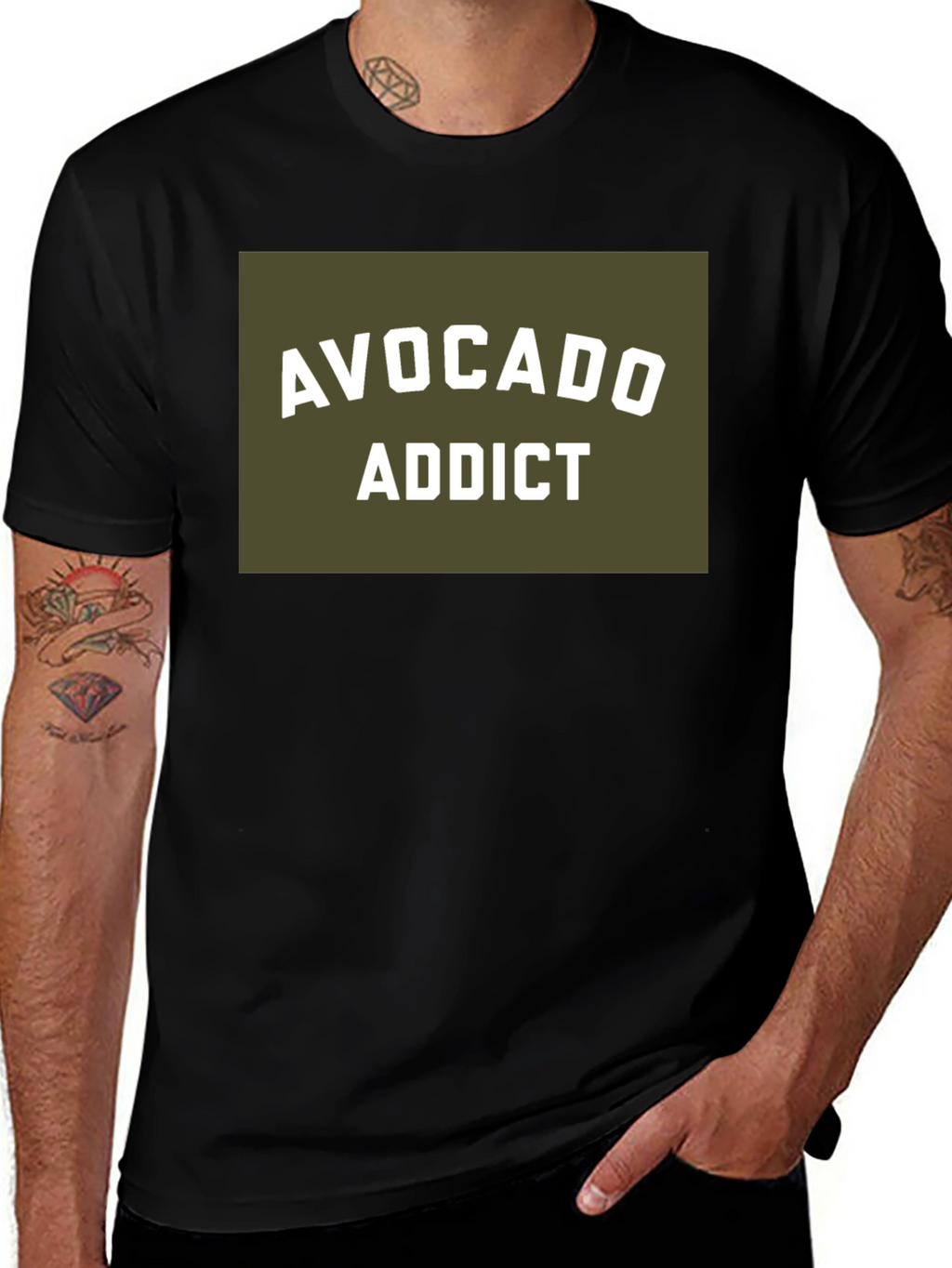 Avocado Addict Graphic T-Shirt - Black