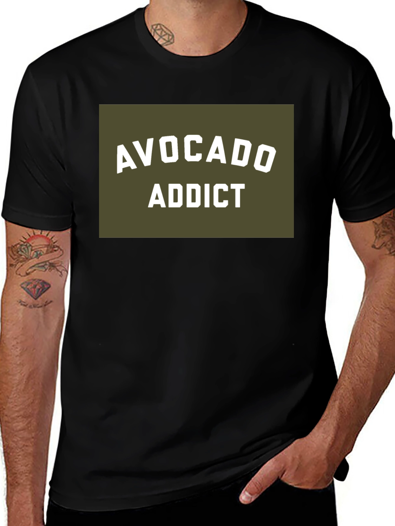 Avocado Addict Graphic T-Shirt - Black