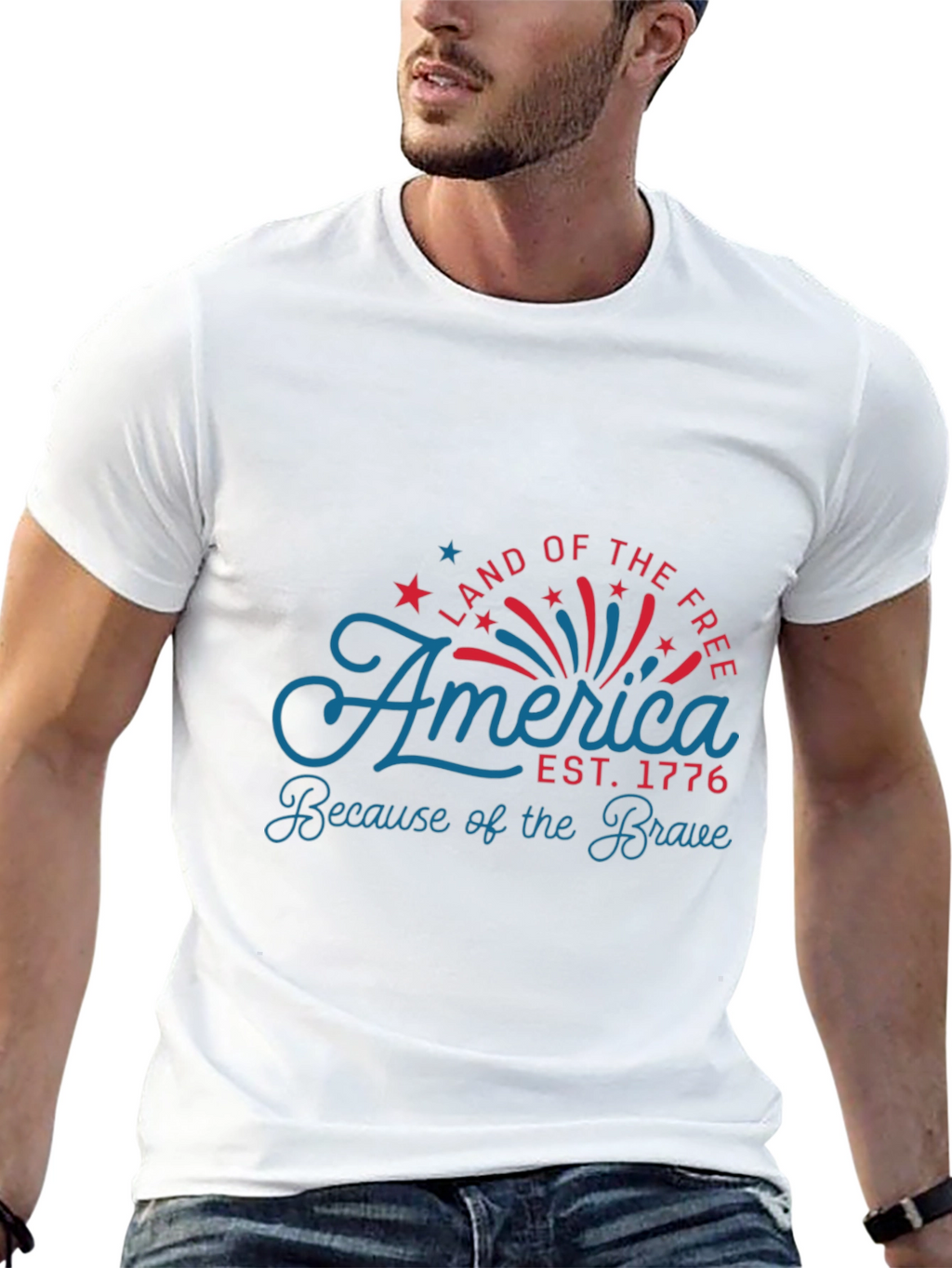 Patriotic America Graphic Tee - Land of the Free