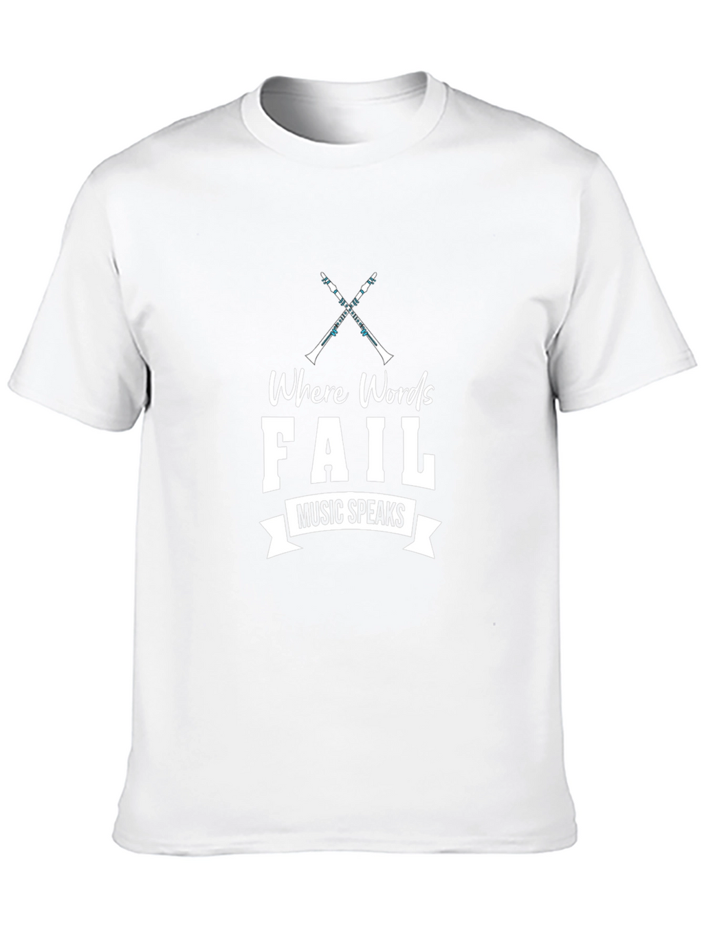 Where Words Fail Music Speaks Black T-Shirt
