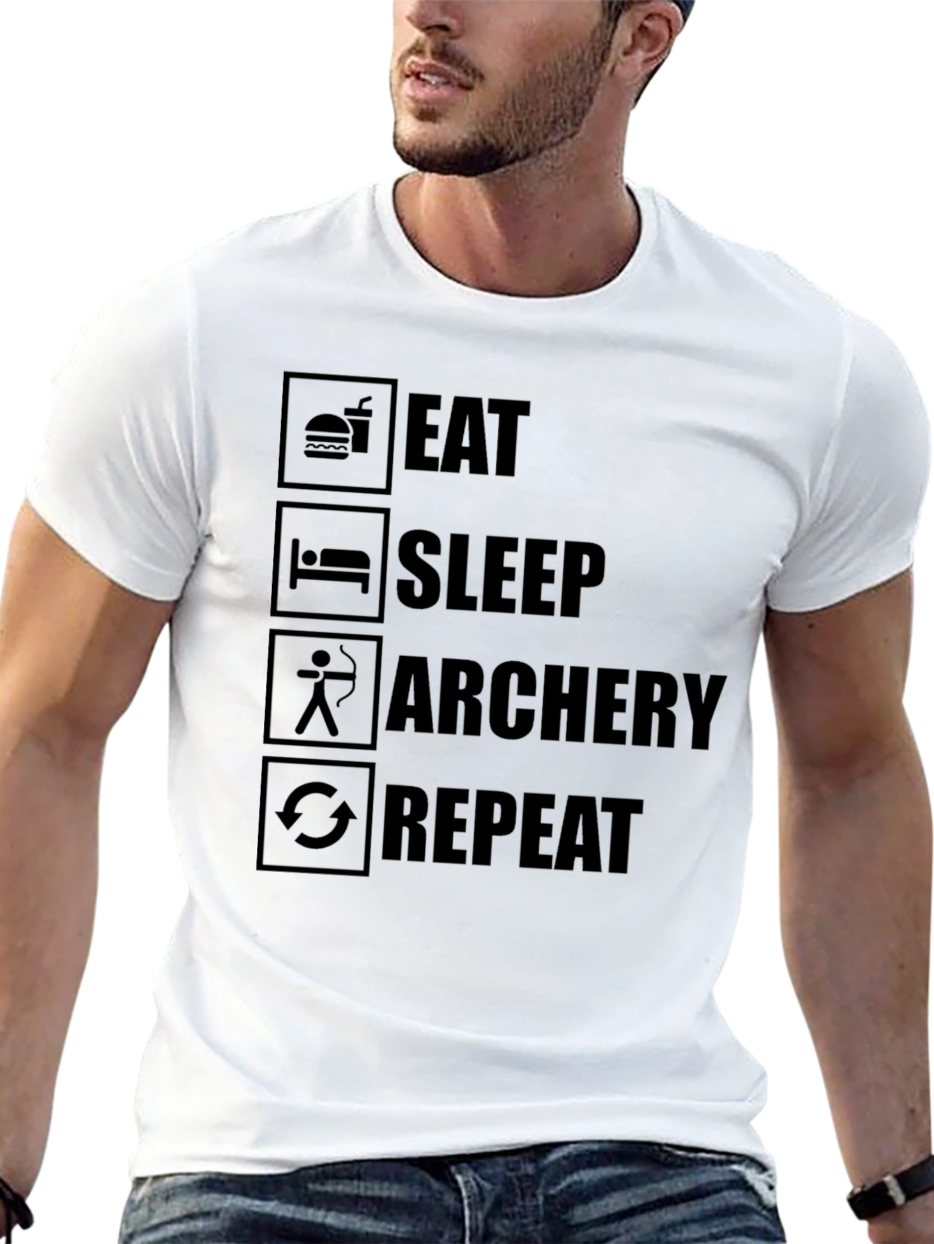 Eat Sleep Archery Repeat Black T-Shirt