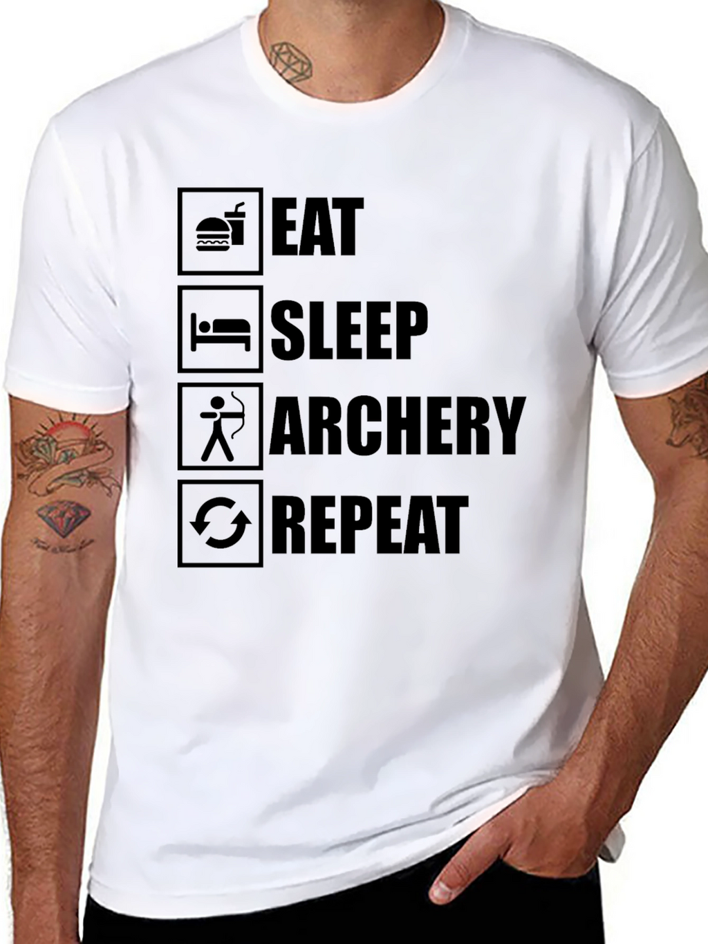 Eat Sleep Archery Repeat Black T-Shirt