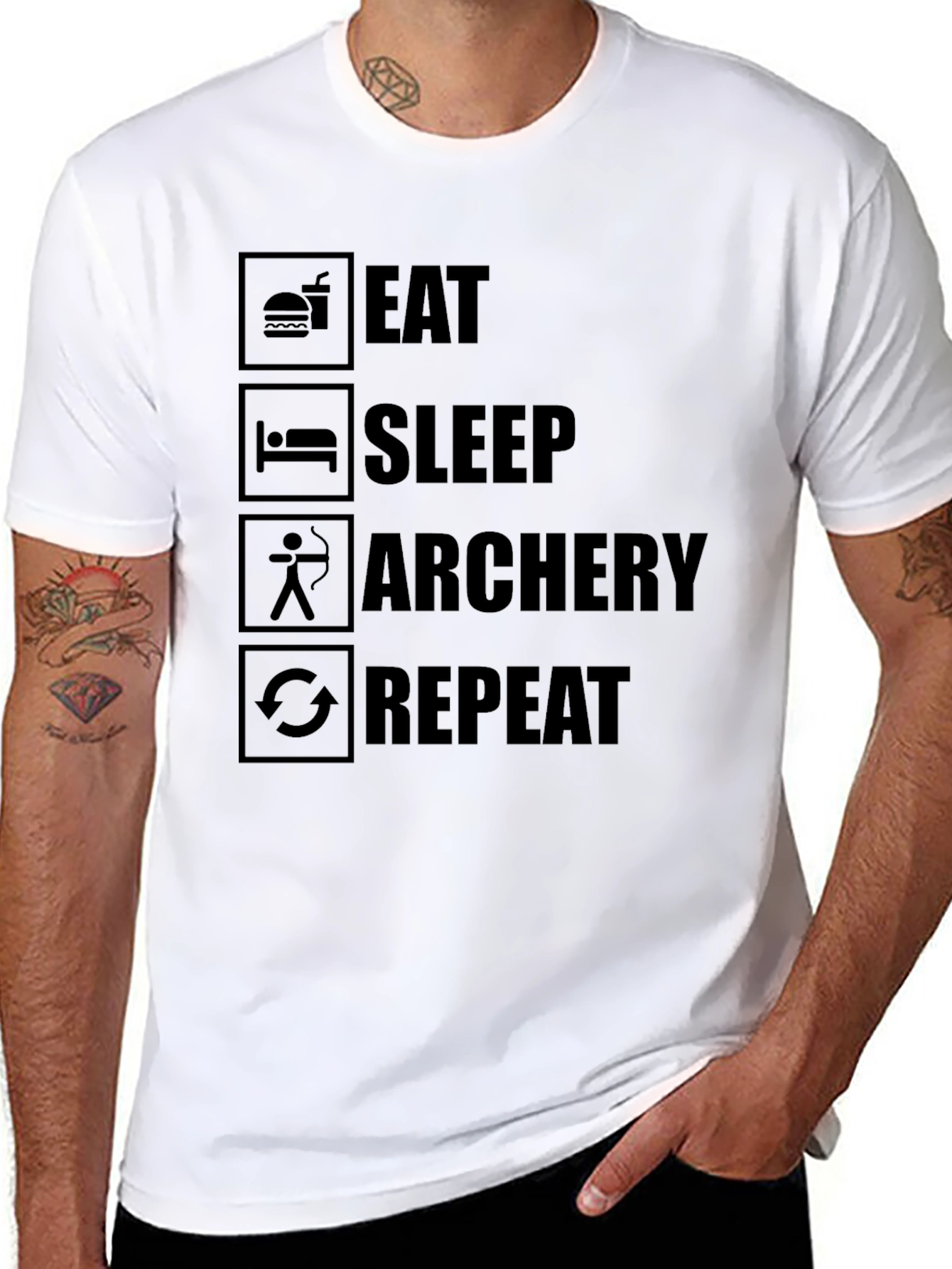 Eat Sleep Archery Repeat Black T-Shirt