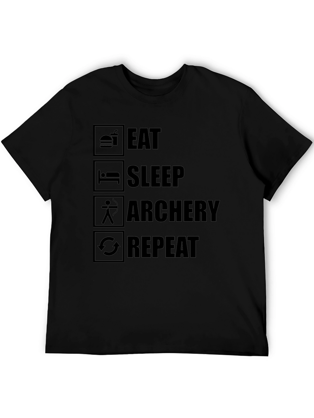 Eat Sleep Archery Repeat Black T-Shirt