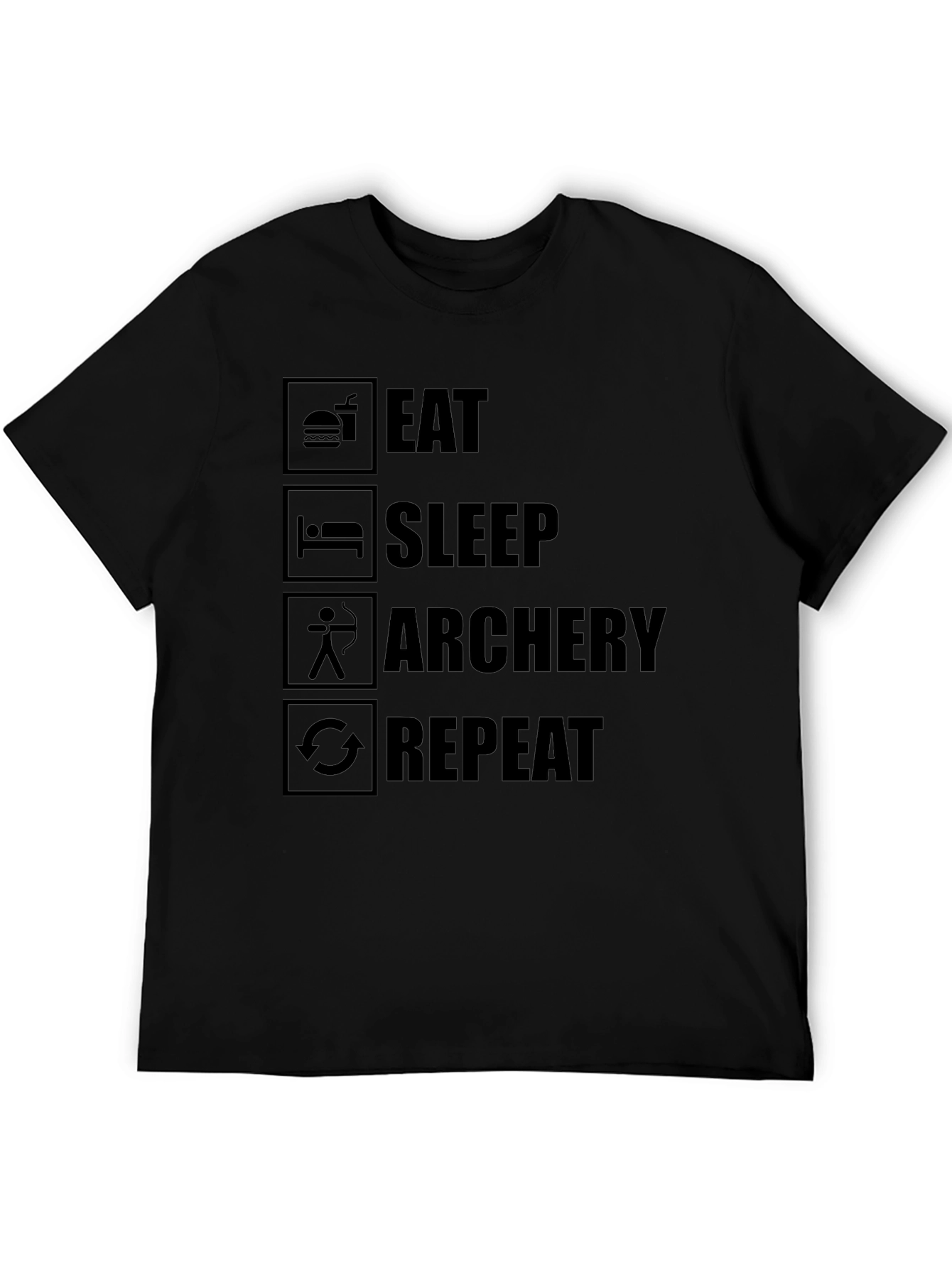 Eat Sleep Archery Repeat Black T-Shirt