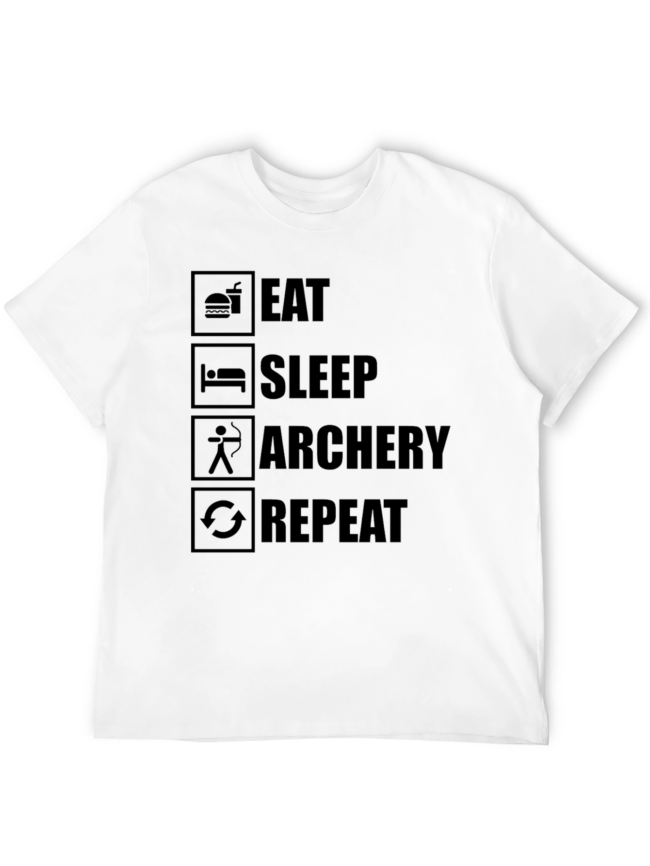 Eat Sleep Archery Repeat Black T-Shirt