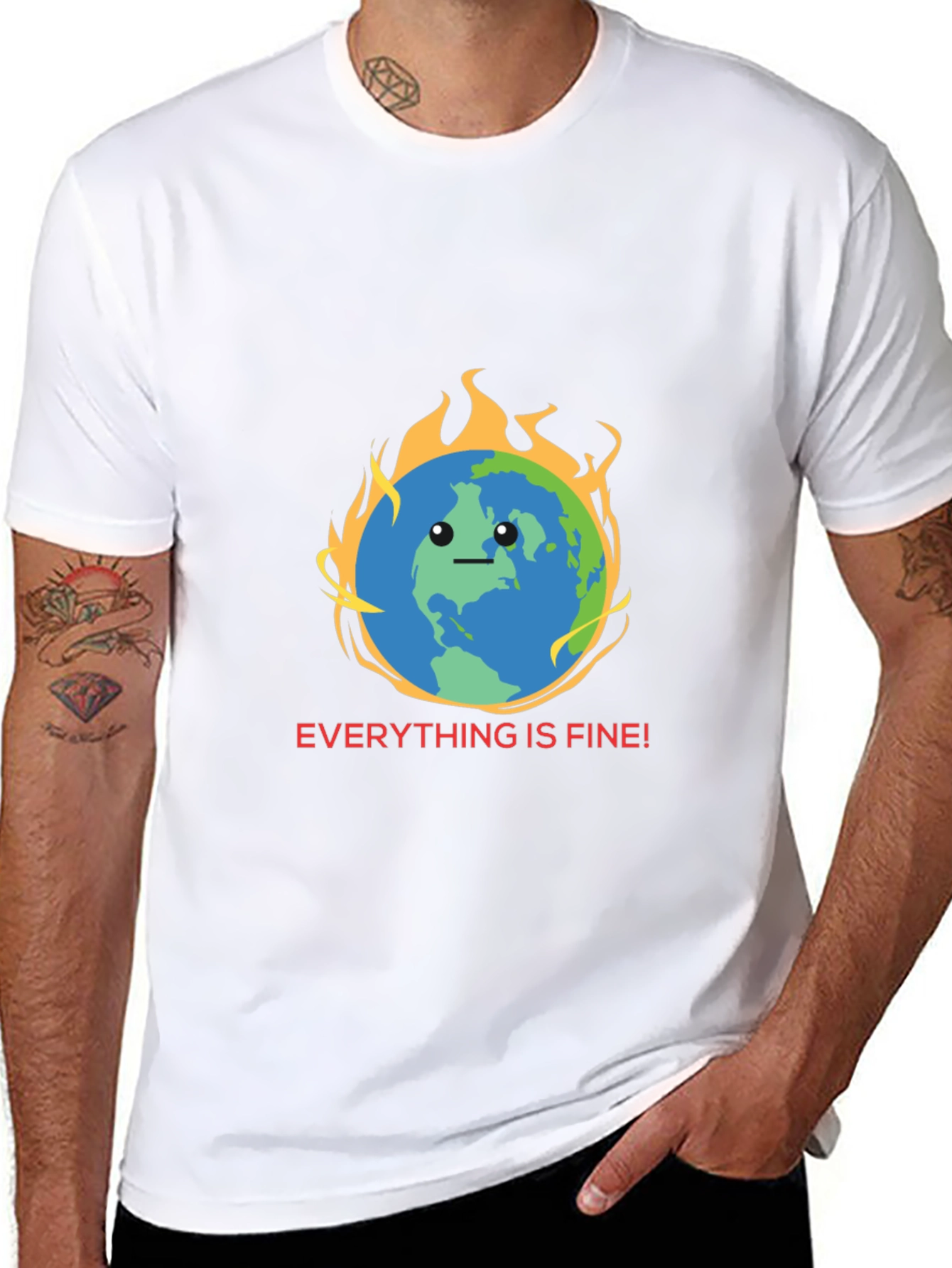 Everything is Fine Earth Graphic Tee