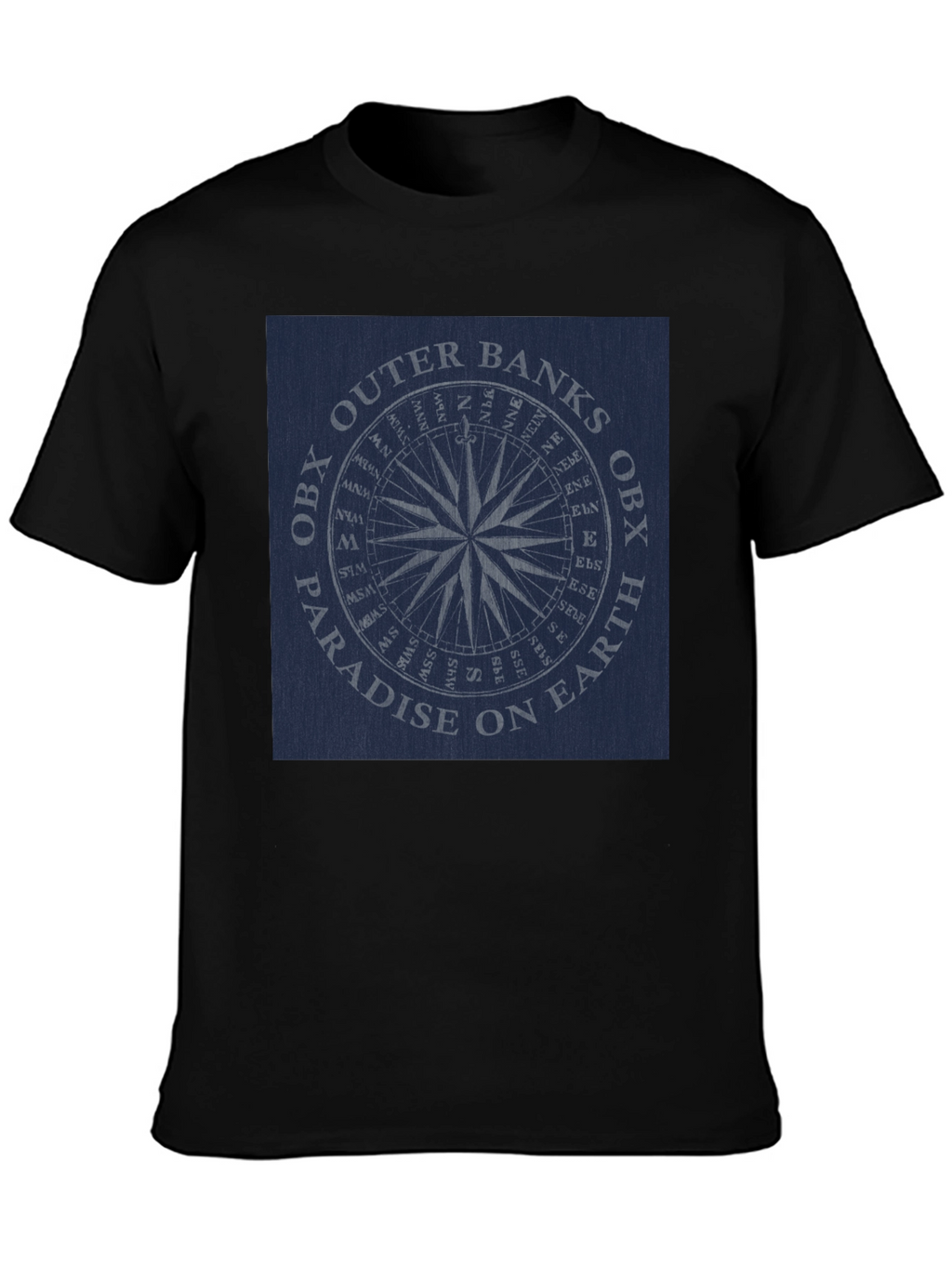 Outer Banks OBX Paradise Compass Black T-Shirt