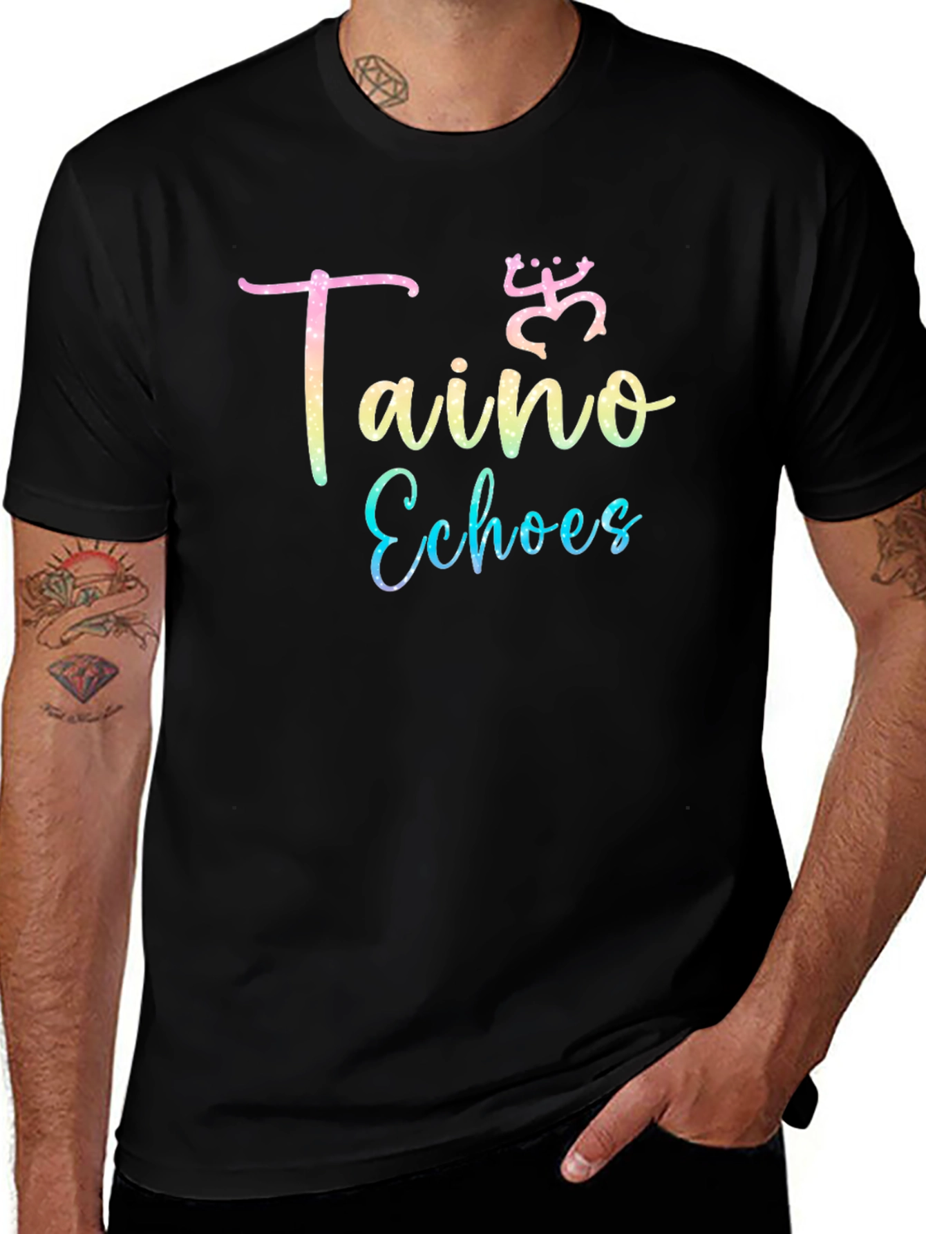 Taino Echoes Black Graphic Tee