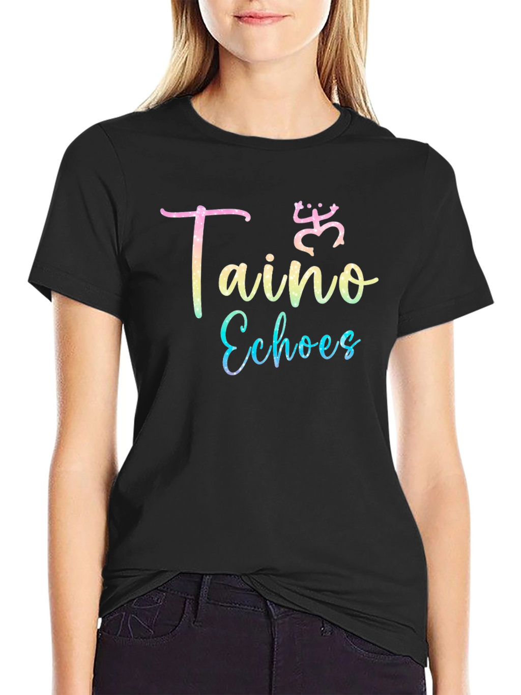 Taino Echoes Black Graphic Tee
