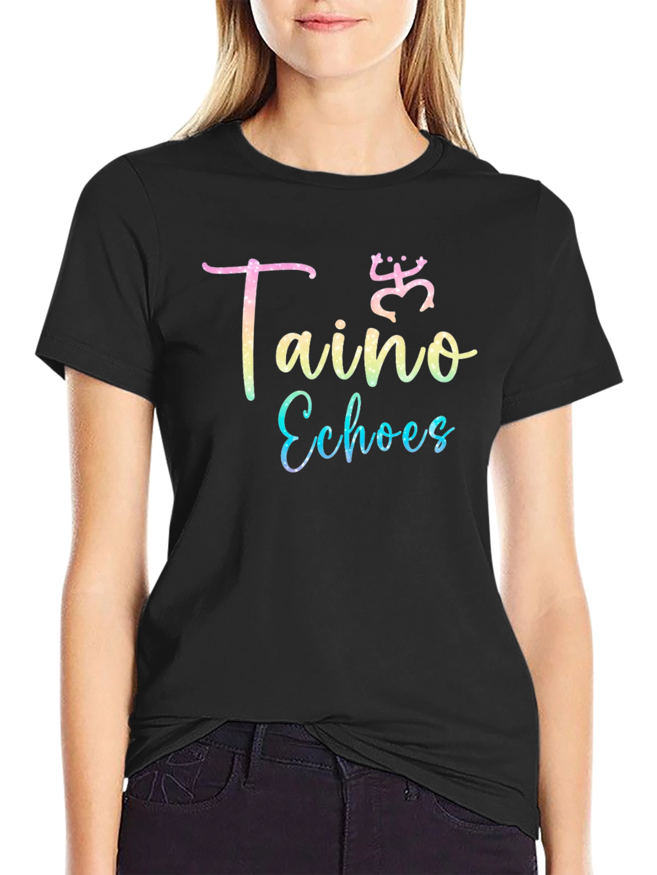 Taino Echoes Black Graphic Tee