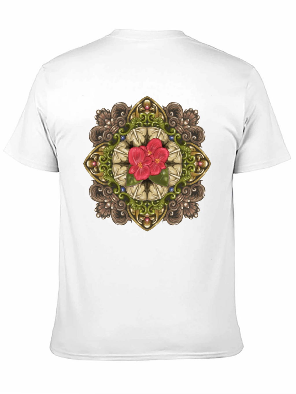 Floral Mandala Graphic Black T-Shirt