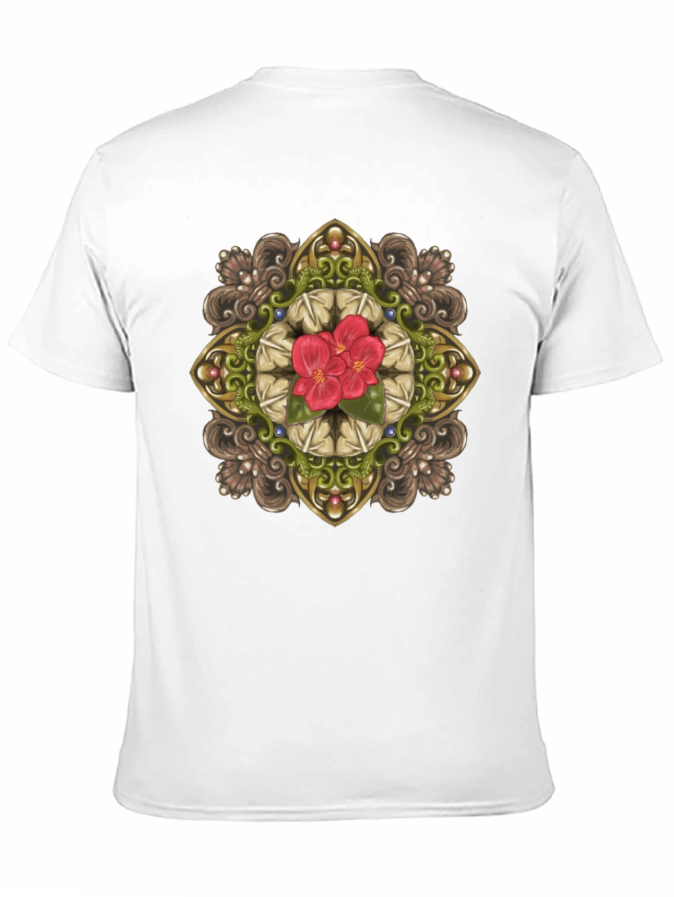 Floral Mandala Graphic Black T-Shirt
