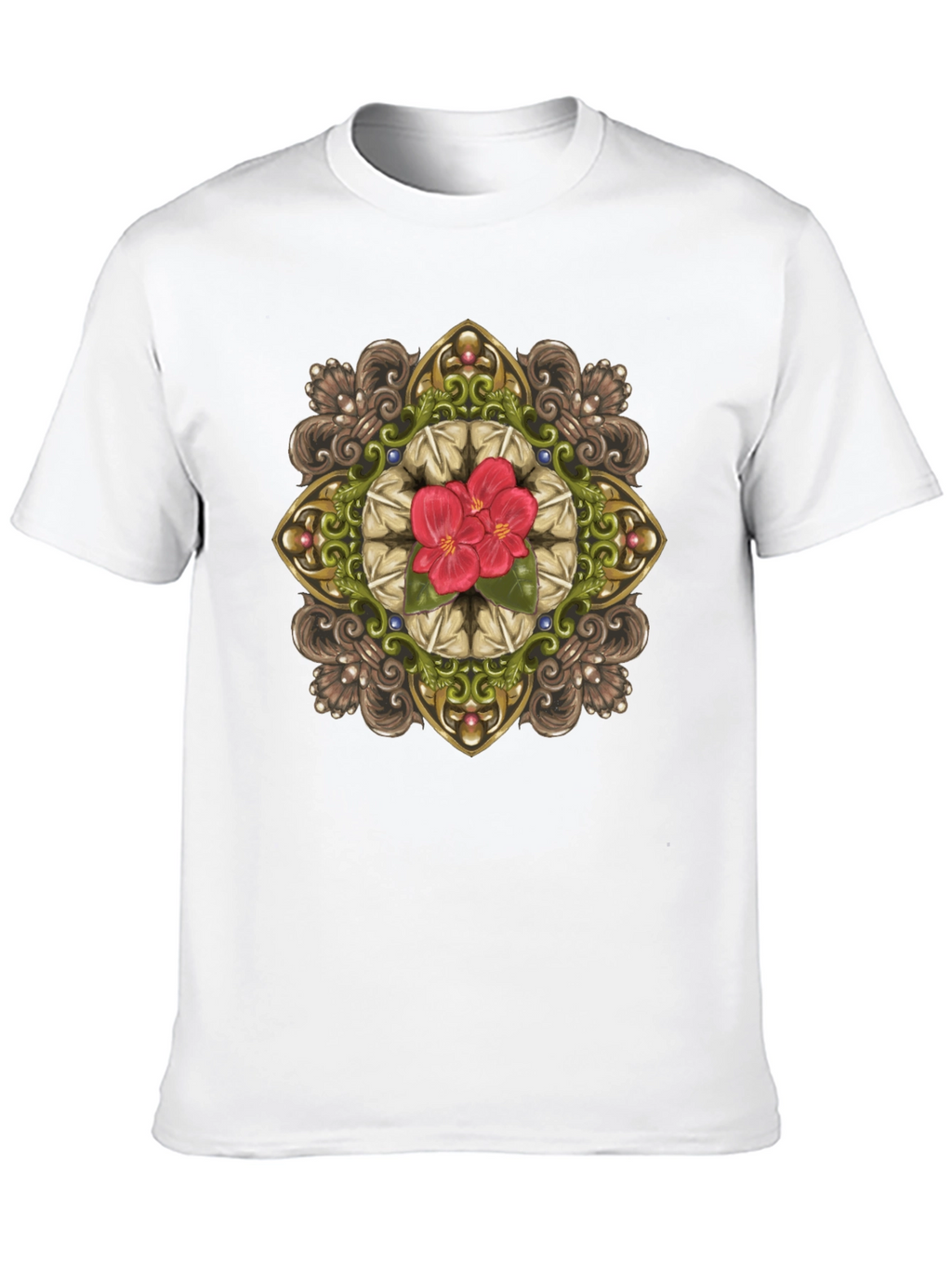 Floral Mandala Graphic Black T-Shirt