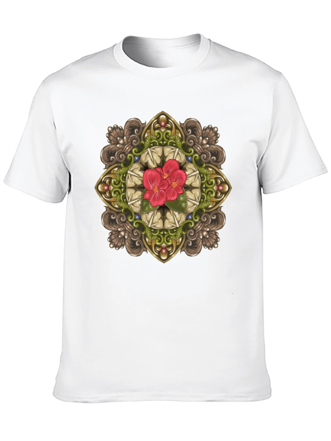 Floral Mandala Graphic Black T-Shirt
