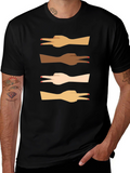 Diversity Peace Sign Graphic Tee - Black Unisex T-Shirt