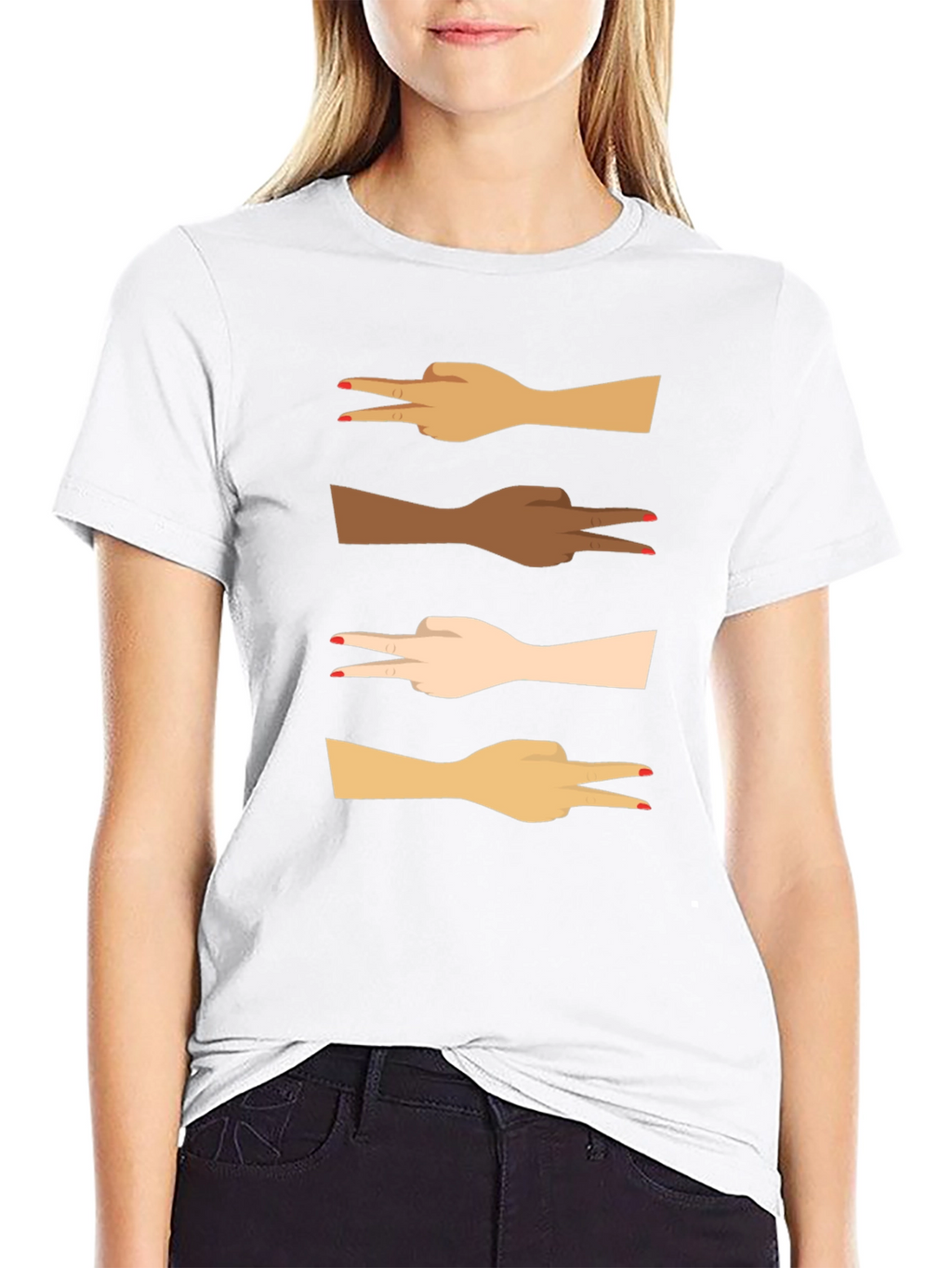 Diversity Peace Sign Graphic Tee - Black Unisex T-Shirt
