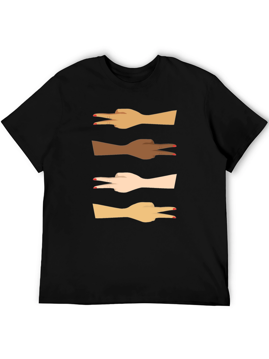 Diversity Peace Sign Graphic Tee - Black Unisex T-Shirt