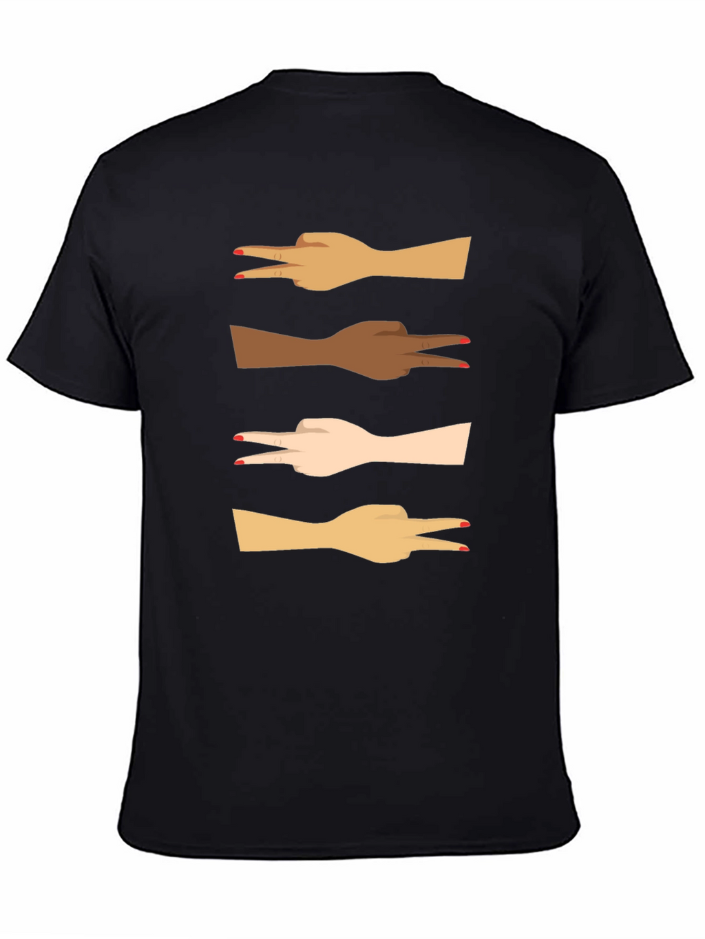 Diversity Peace Sign Graphic Tee - Black Unisex T-Shirt