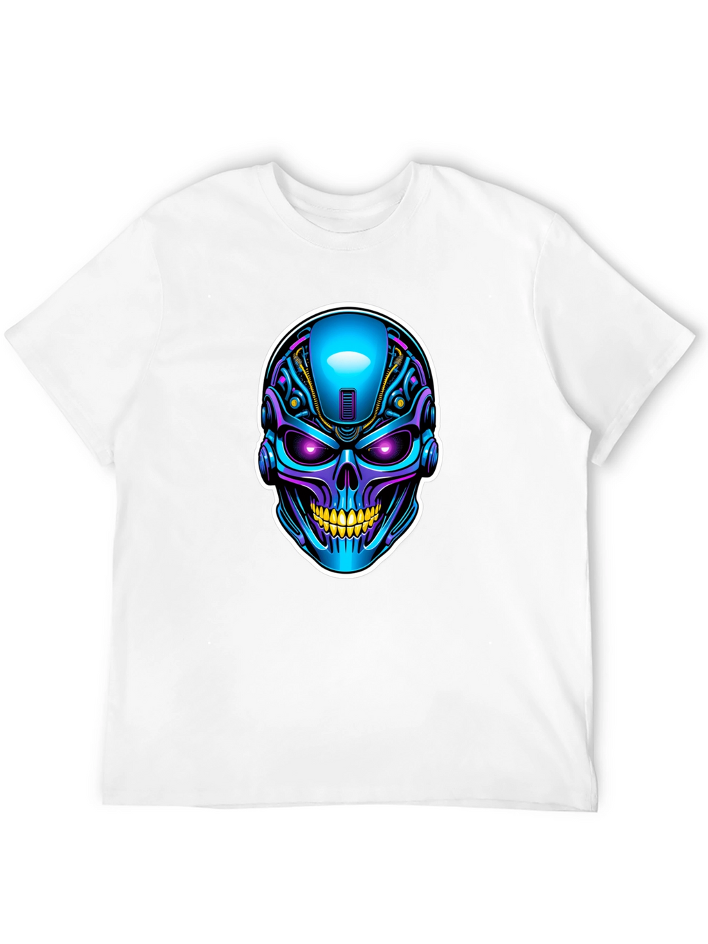 Cyberpunk Skull Graphic T-Shirt