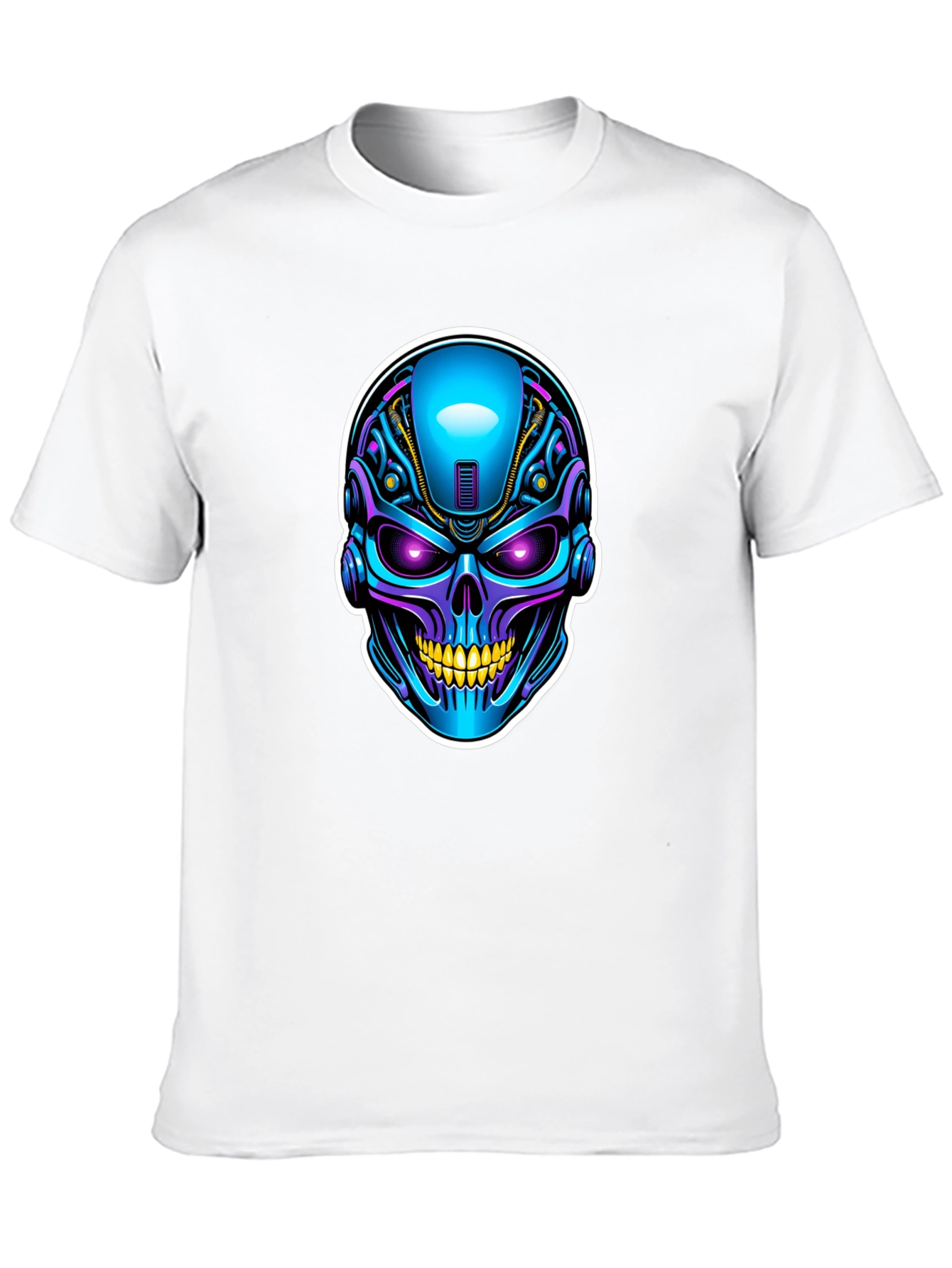 Cyberpunk Skull Graphic T-Shirt