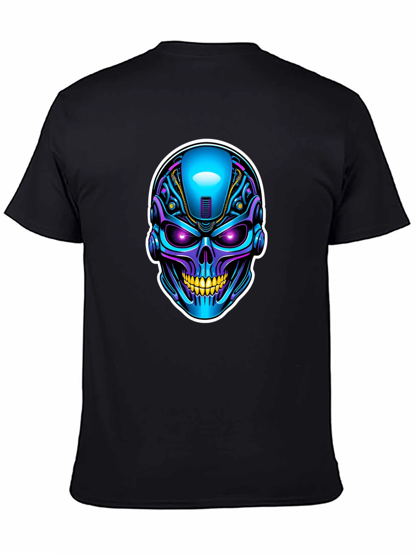 Cyberpunk Skull Graphic T-Shirt