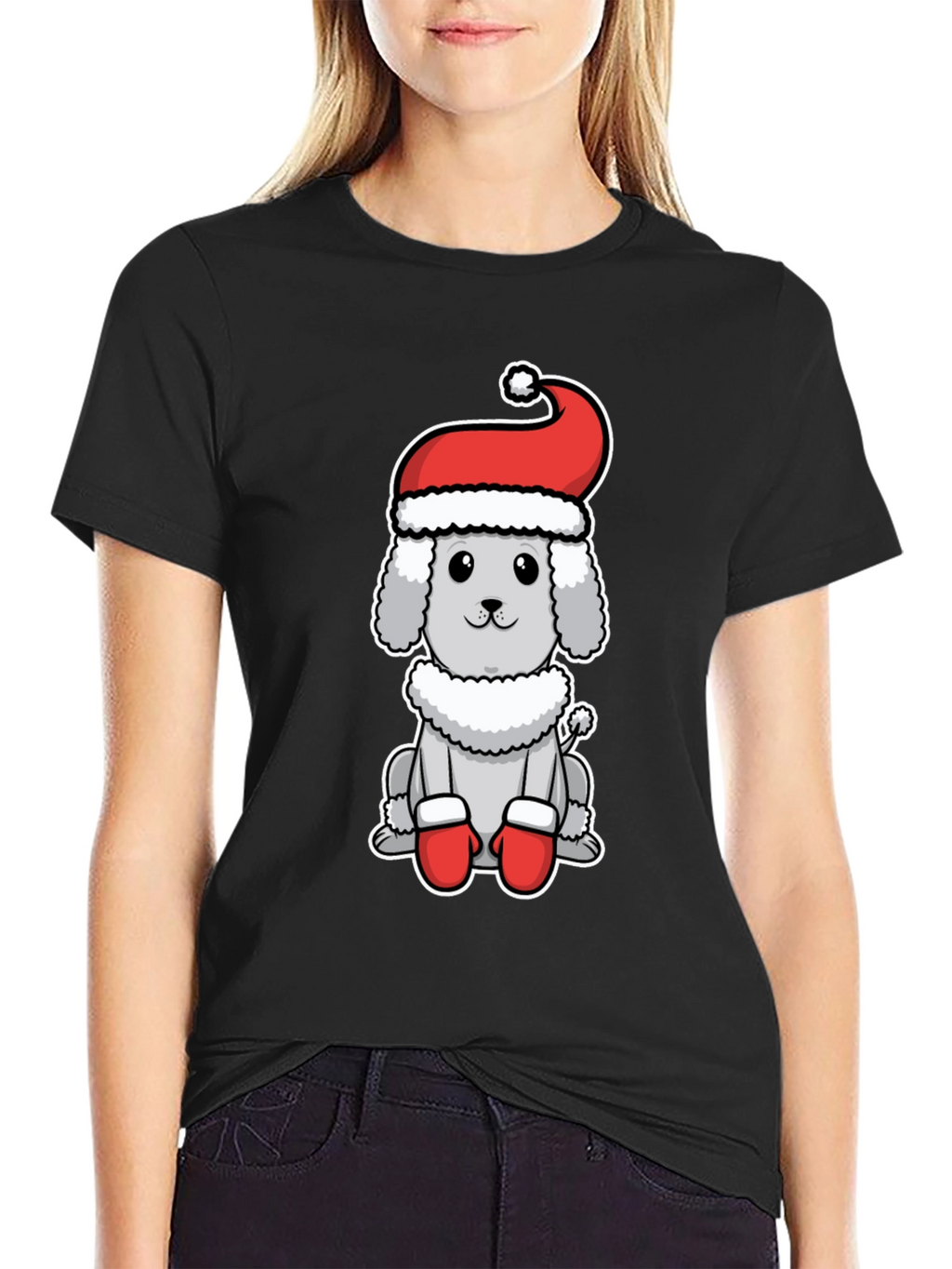Festive Poodle Tee - Holiday Dog Shirt