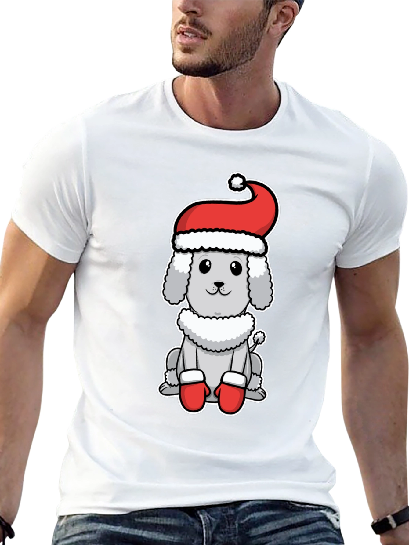 Festive Poodle Tee - Holiday Dog Shirt