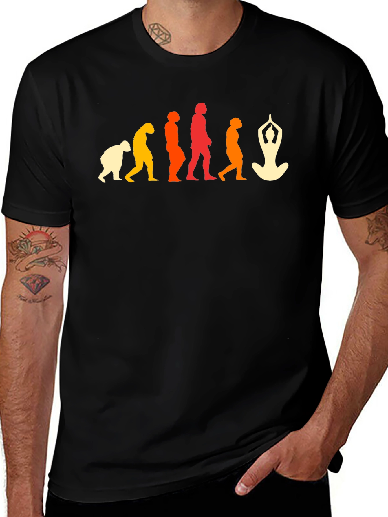 Yoga Evolution T-Shirt - Black Graphic Tee