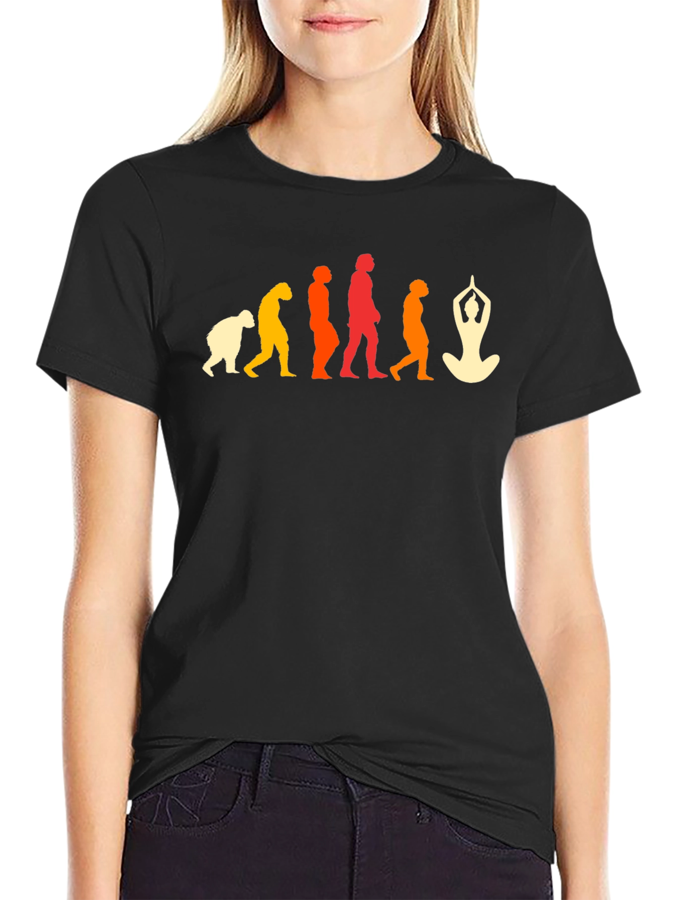 Yoga Evolution T-Shirt - Black Graphic Tee