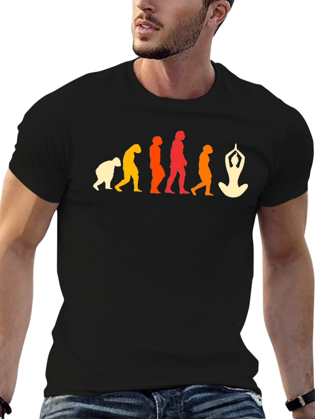 Yoga Evolution T-Shirt - Black Graphic Tee