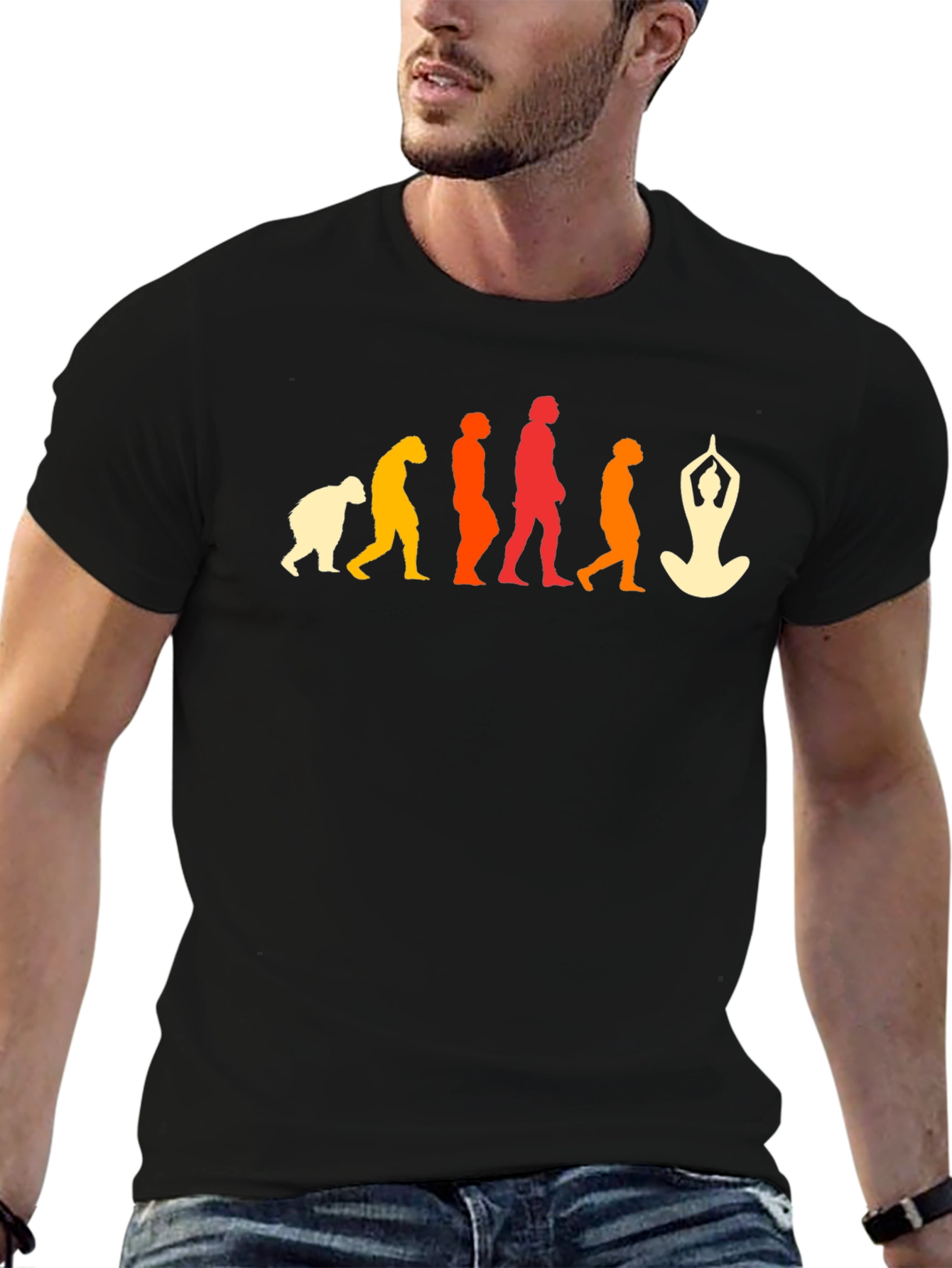 Yoga Evolution T-Shirt - Black Graphic Tee