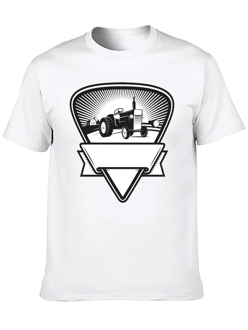 Tractor Graphic Tee - Black Cotton Farmer Style