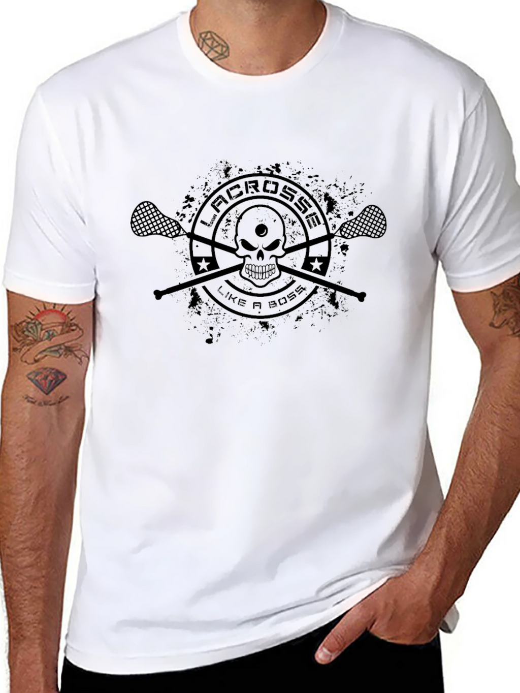 Lacrosse Like A Boss Black T-Shirt