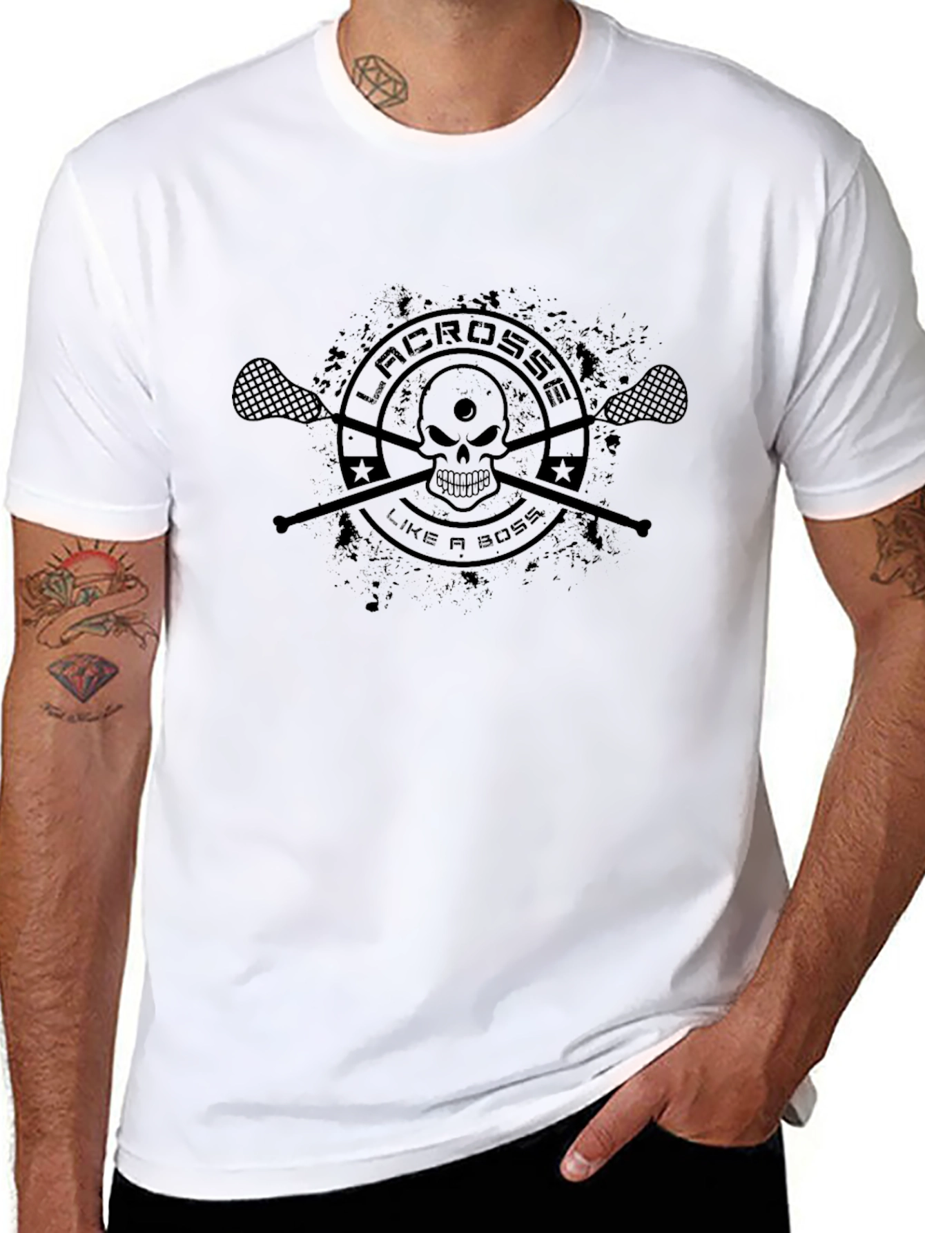 Lacrosse Like A Boss Black T-Shirt