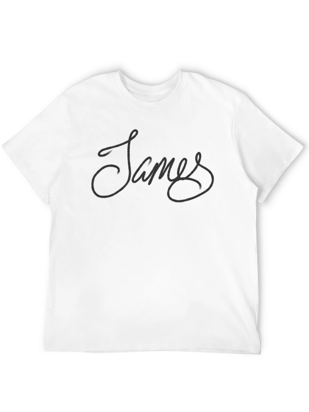 James Script Black T-Shirt - Soft Cotton Casual Tee